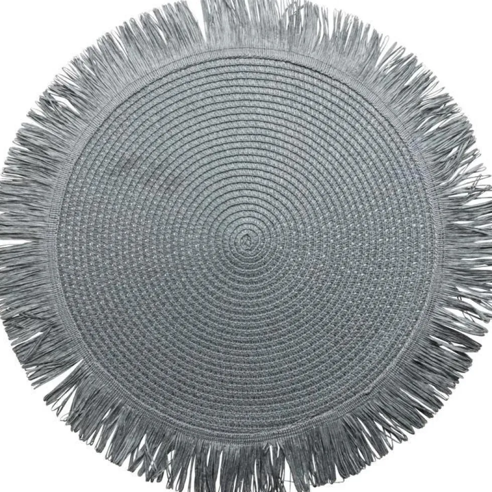 Gusta placemats grijs D 38 H 0,2 cm 2 stuks