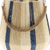 HBX windlicht Jorck naturel / blauw D 17 H 19 cm