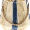 HBX windlicht Jorck naturel / blauw D 24 H 25 cm
