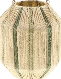 HBX windlicht Xavi naturel / groen D 20 H 24 cm