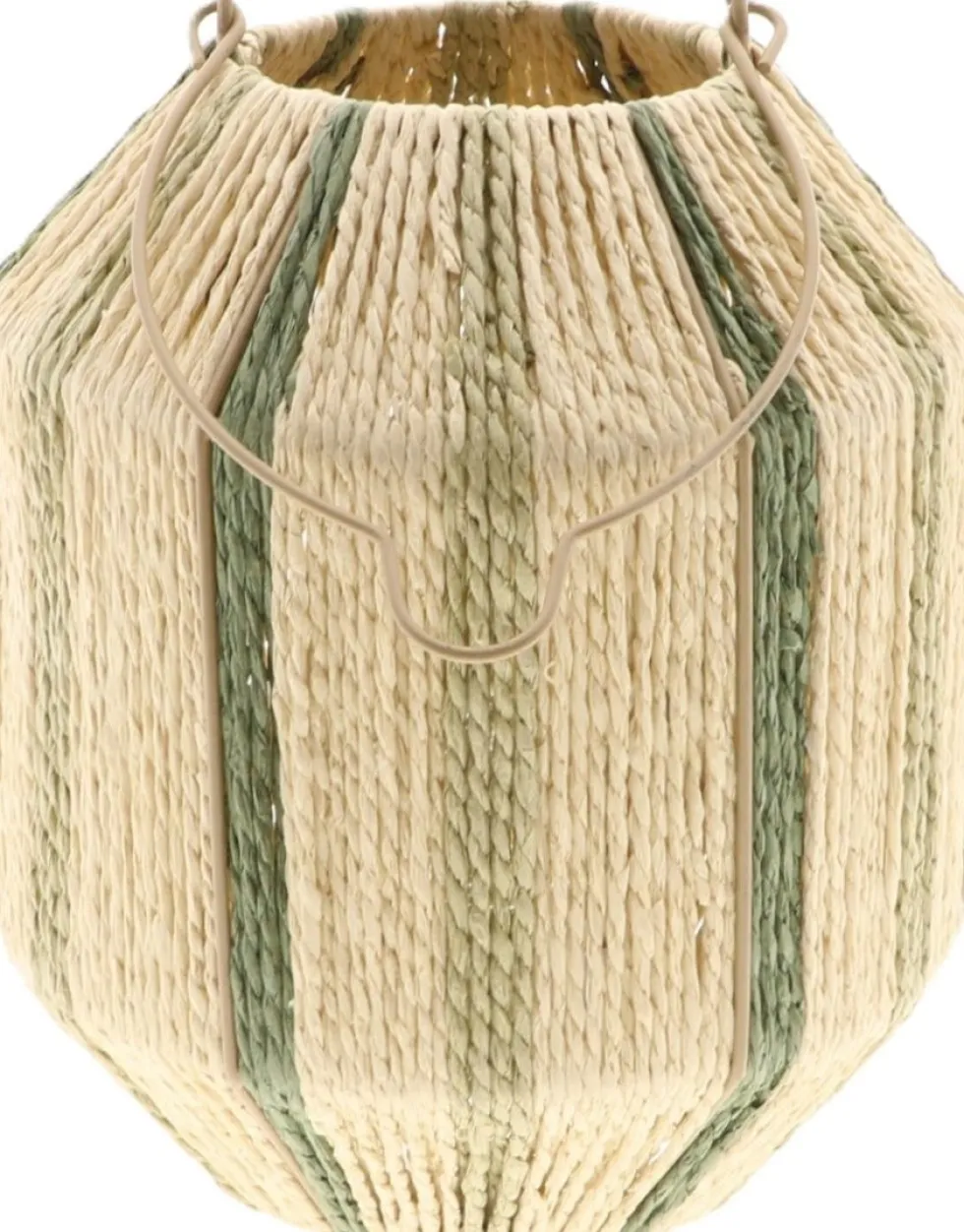HBX windlicht Xavi naturel / groen D 20 H 24 cm