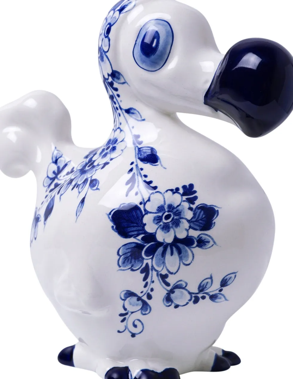 Heinen Delfts Blauw beeld De Blauwe Dodo wit / blauw 15 x 9 x 15 cm