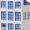 Heinen Delfts Blauw beeld Grachtenpand Nr. 4 wit / blauw 5 x 6 x 14,5 cm
