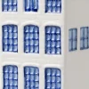 Heinen Delfts Blauw beeld Grachtenpand Nr. 2 wit / blauw 4,5 x 5 x 16 cm