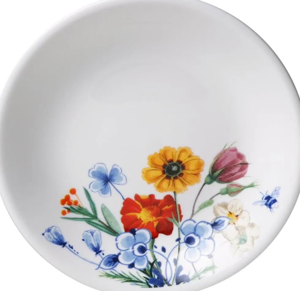 Heinen Delfts Blauw gebaksbord Wildbloemen D 12 H 2 cm