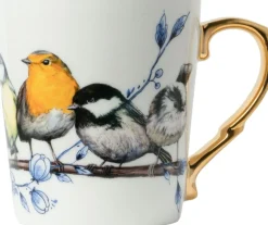 Heinen Delfts Blauw mok bosvogels D 8,5 H 9,5 cm