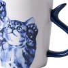 Heinen Delfts Blauw mok Kattenstaart ontdekken blauw / wit D 8,5 H 9,5 cm