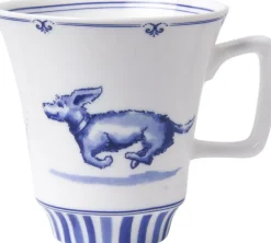 Heinen Delfts Blauw mok Nhaan blauw / wit D 8 H 9,5 cm