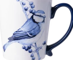 Heinen Delfts Blauw mok pimpelmees blauw / wit D 8,5 H 9,5 cm