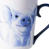 Heinen Delfts Blauw mok varken blauw / wit D 8,5 H 9,5 cm