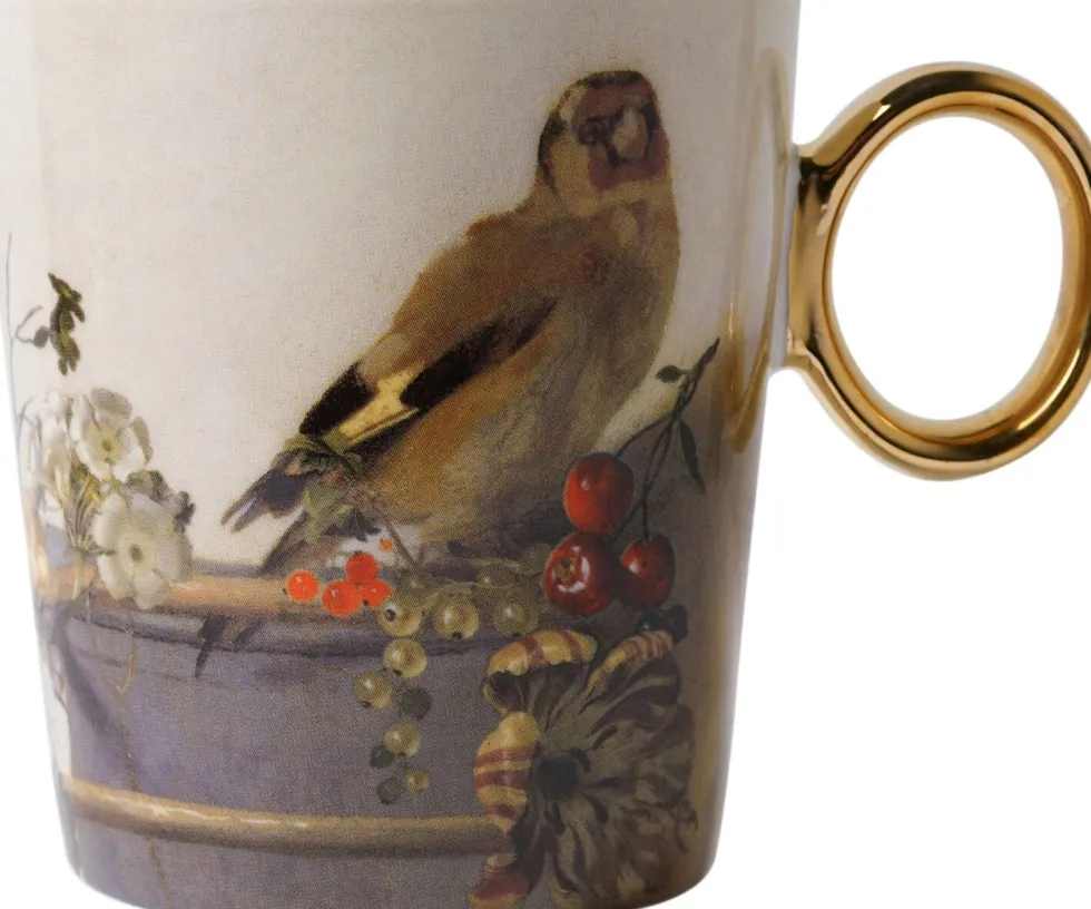 Heinen Delfts Blauw mok Vermeer & Fabritius puttertje D 8,5 H 9,5 cm