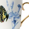 Heinen Delfts Blauw mok vlinder D 8,5 H 9,5 cm