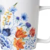 Heinen Delfts Blauw mok Wildbloemen bloemenoase D 8,5 H 9,5 cm