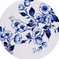 Heinen Delfts Blauw onderzetter holland blauw / wit D 10 H 0,6 cm 4 stuks