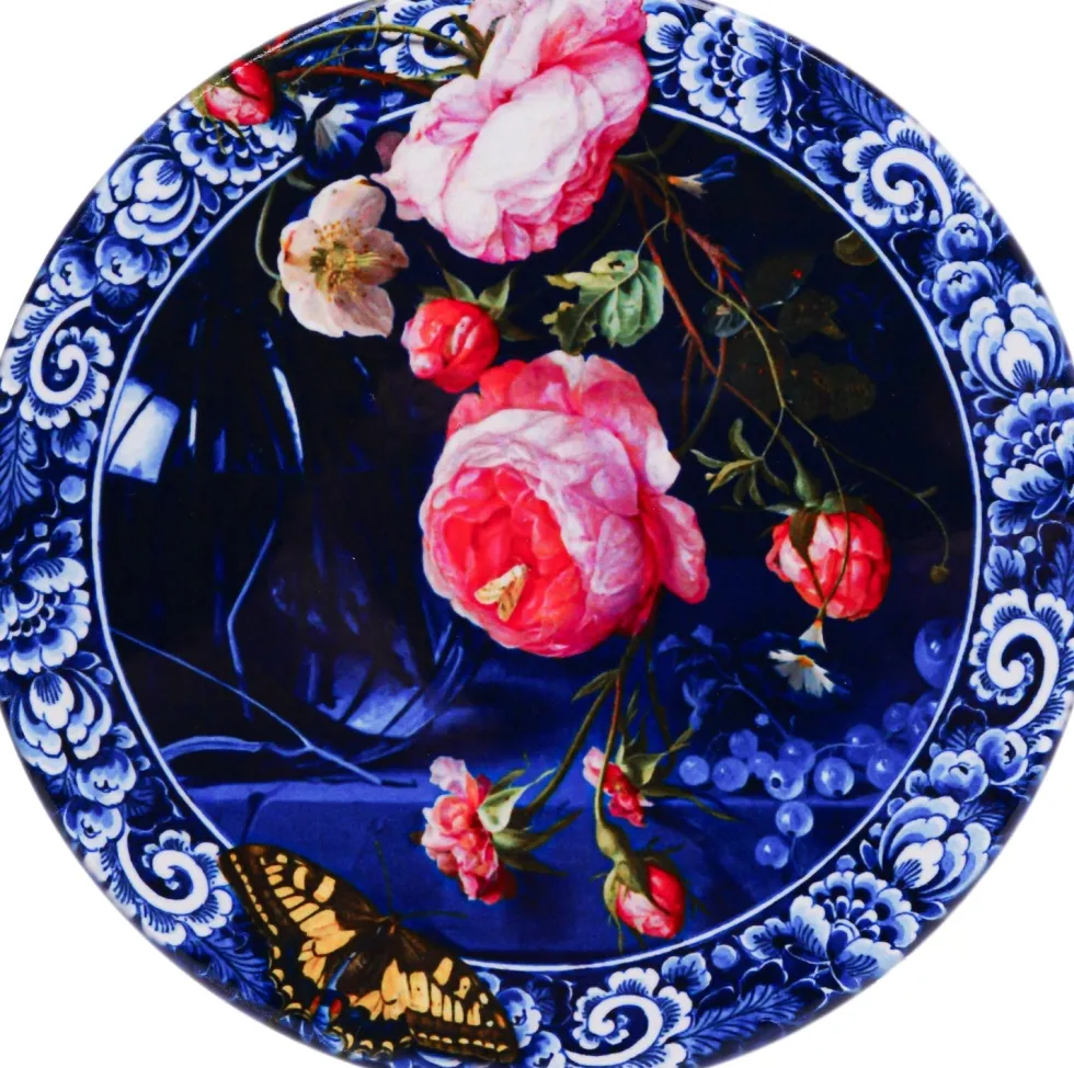 Heinen Delfts Blauw onderzetter D 10 H 0,6 cm 4 stuks