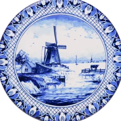 Heinen Delfts Blauw onderzetter D 10 H 0,6 cm 4 stuks