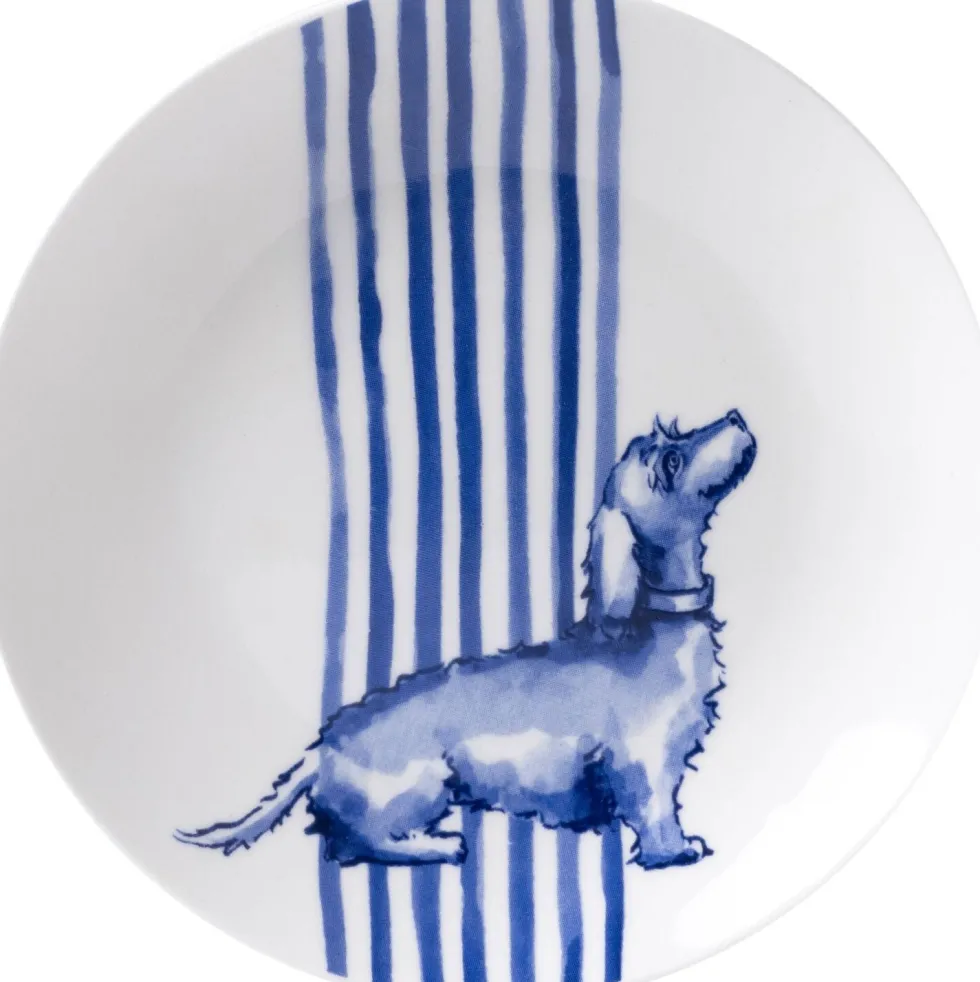Heinen Delfts Blauw petit four bord Nhaan blauw / wit D 12,5 H 1,5 cm