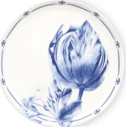 Heinen Delfts Blauw petit four bord Tulp blauw / wit D 12 H 1 cm