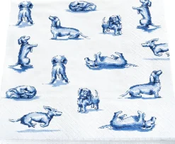 Heinen Delfts Blauw servet Nhaan blauw / wit 17 x 17 cm