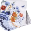 Heinen Delfts Blauw servet Wildbloemen 17 x 17 cm