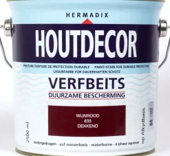 Hermadix Houtdecor dekkend wijnrood 2,5 l