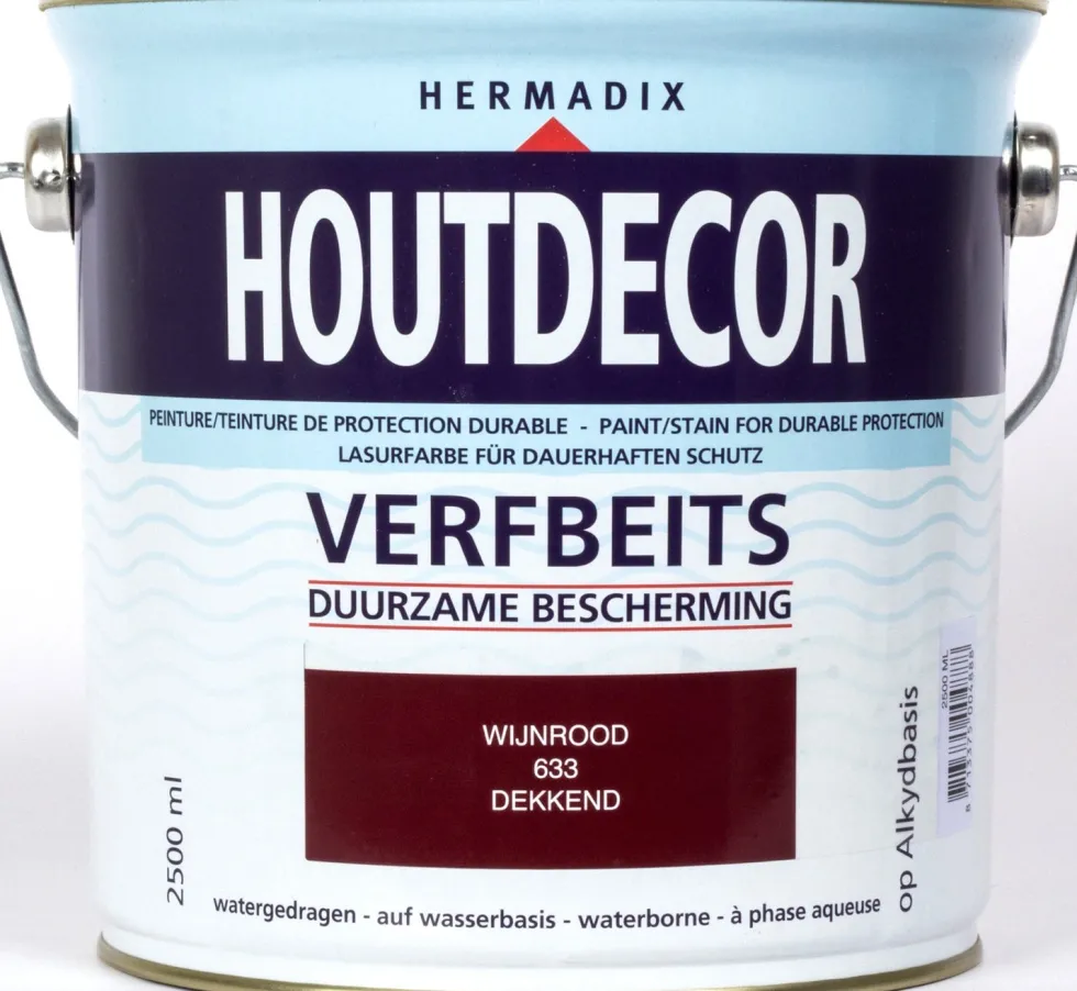 Hermadix Houtdecor dekkend wijnrood 2,5 l