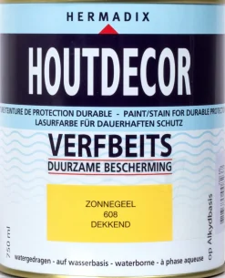 Hermadix Houtdecor zonnegeel 750 ml