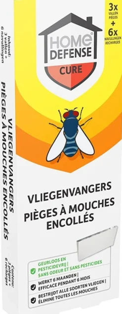 HOME DEFENSE vliegenvangers 3 vallen + 6 navullingen