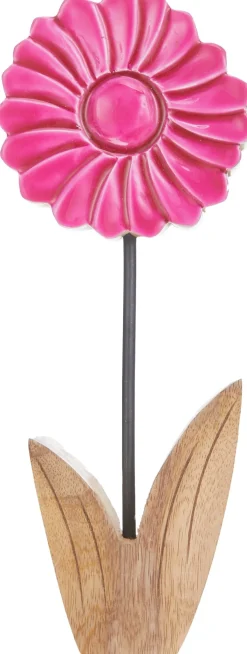 House of Nature beeld Flora roze / naturel 3 x 3 x 20 cm