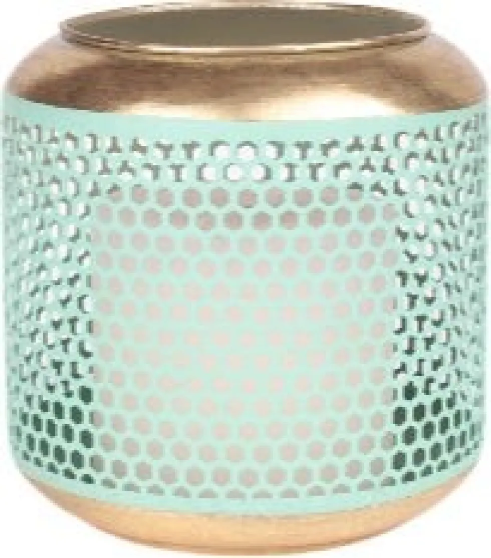 House of Nature windlicht Lapa groen D 12 H 17 cm