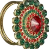 House of Seasons servetring met kralen groen D 6 H 6 cm