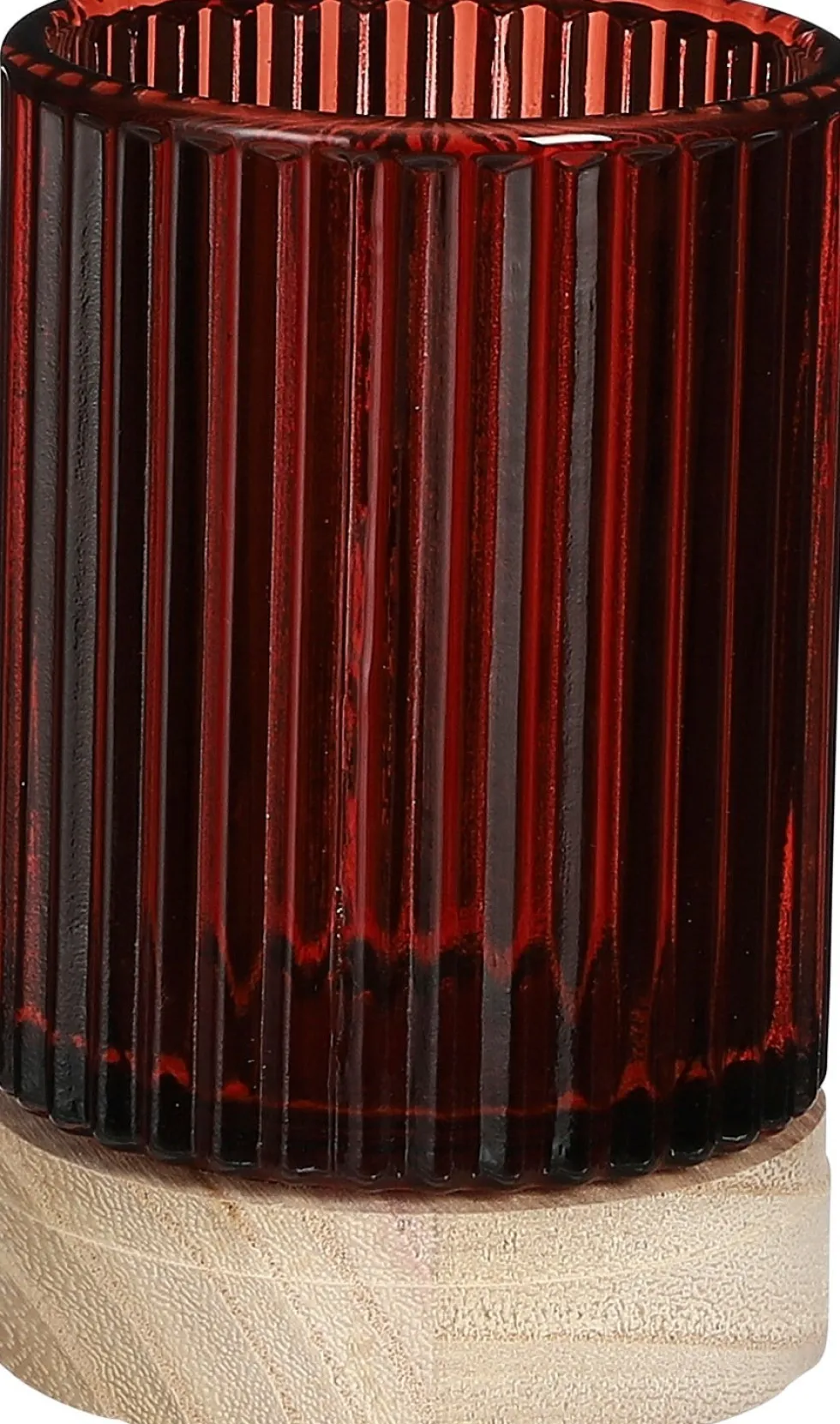 House of Seasons waxinelichthouder Cala rood D 8,5 H 13,5 cm
