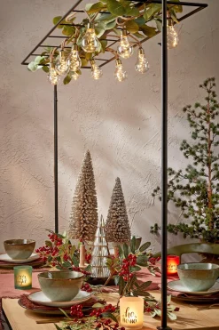 House of Seasons waxinelichthouder kerst D 7 H 8 cm 3 stuks