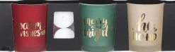 House of Seasons waxinelichthouder kerst D 7 H 8 cm 3 stuks