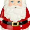 House of Seasons waxinelichthouder Kerstman rood / wit 10 x 9 x 17,5 cm