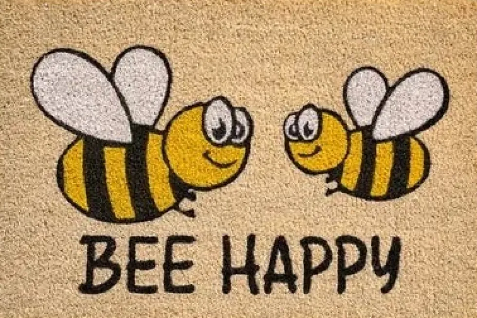 HQ Hamat kokosmat Bee Happy Ruco naturel 60 x 40 cm