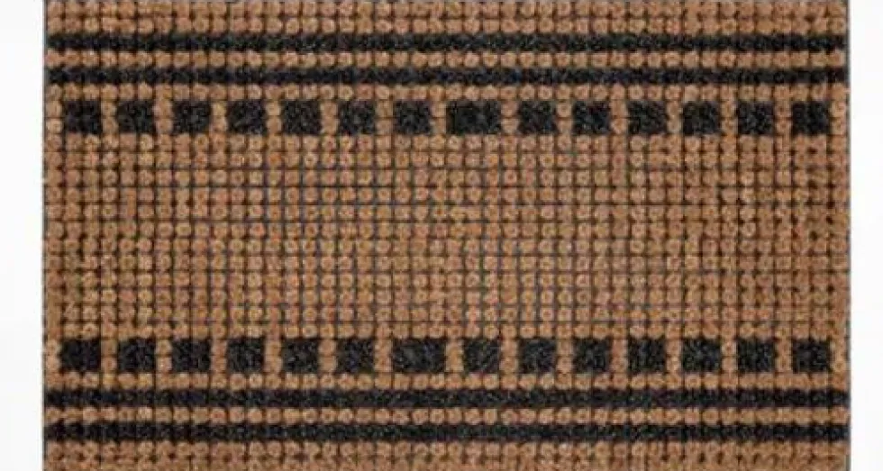 HQ Hamat kokosmat Boutique Stripes and Squares naturel 75 x 45 cm