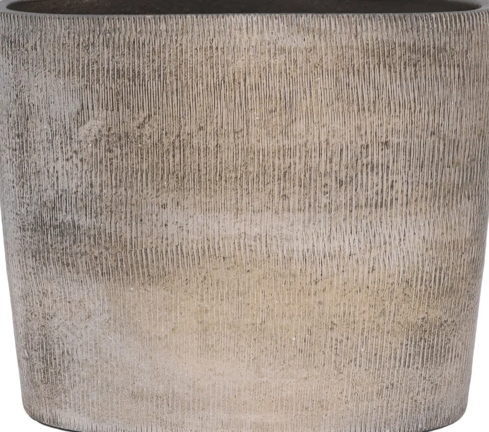 HS bloempot Miami taupe 28 x 13 x 23 cm