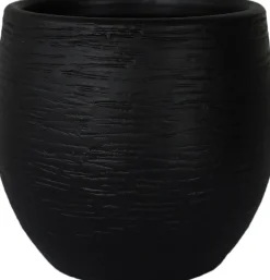 HS bloempot Osaka zwart D 24 H 22 cm