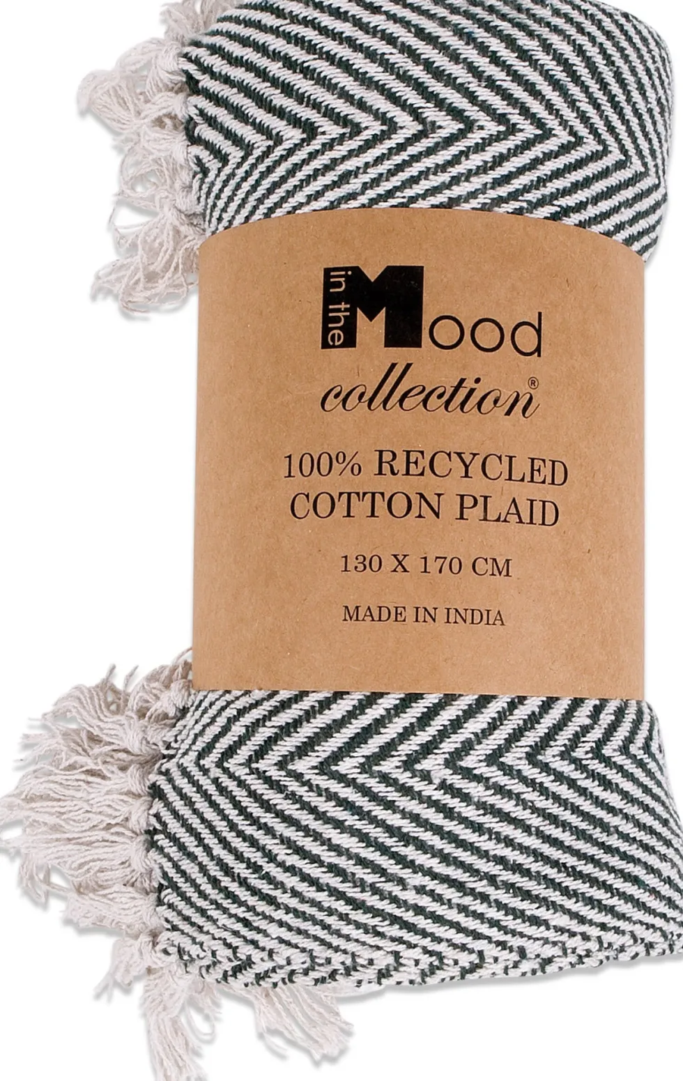 In The Mood Collection plaid Saxa groen 130 x 170 x 1 cm