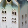 Intratuin beeld Aime huisje met LED wit / groen 10 x 7,5 x 16 cm