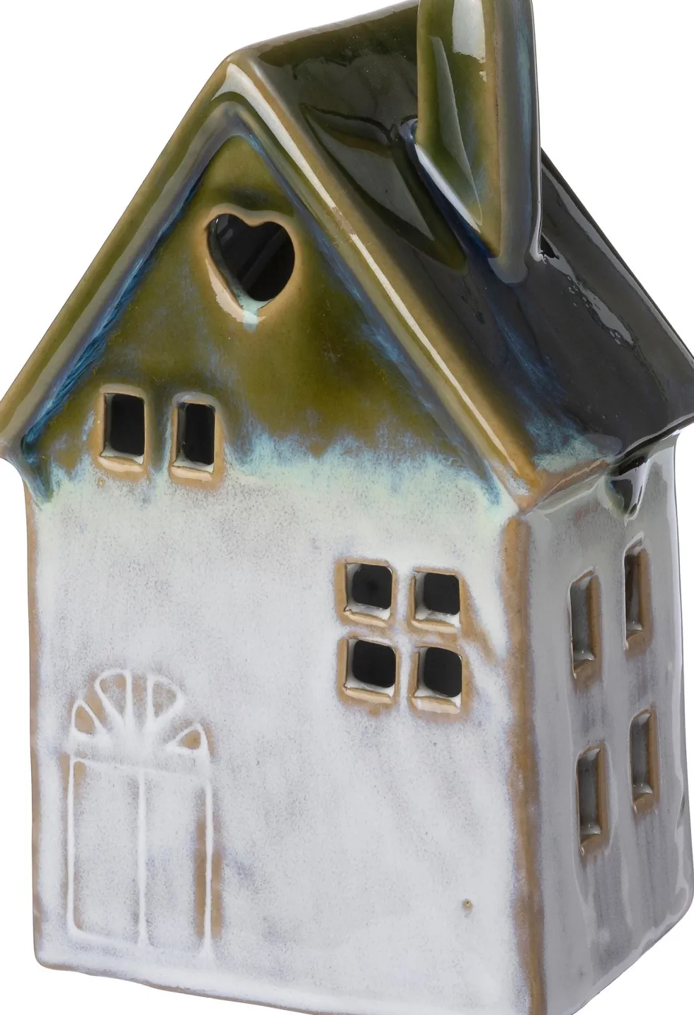 Intratuin beeld Aime huisje met LED wit / groen 8 x 8 x 15 cm
