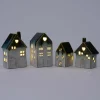 Intratuin beeld Albin huisje met LED wit / groen 7,5 x 6,5 x 11 cm