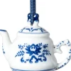 Intratuin beeld Berri theepot wit / blauw 7,5 x 5 x 8 cm
