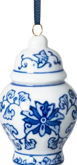 Intratuin beeld Berri vaas wit / blauw D 5 H 8,3 cm