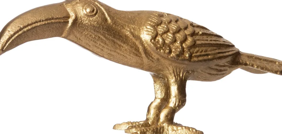 Intratuin beeld Toekan goud 20 x 4 x 7,5 cm