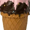 Intratuin bijzettafel ijsje roze/bruin D 35 H 41 cm