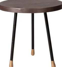 Intratuin bijzettafel Kaite koper / zwart D 40 H 40 cm