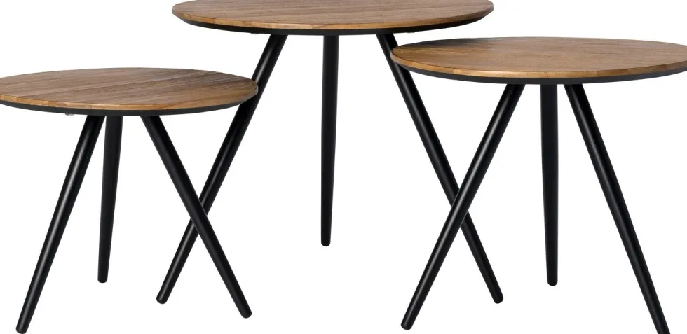 Intratuin bijzettafel Keiss naturel / zwart D 45 H 40 cm