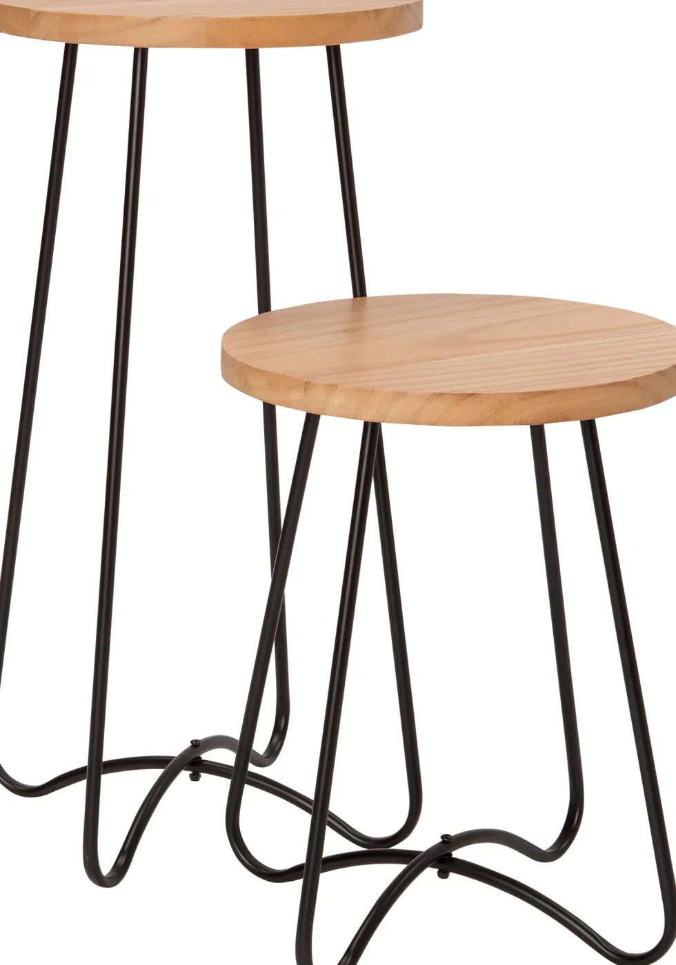 Intratuin bijzettafel Oona zwart / naturel D 35 H 60 cm